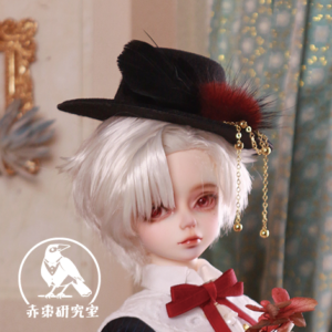 四分 單品 平頂羽毛禮帽